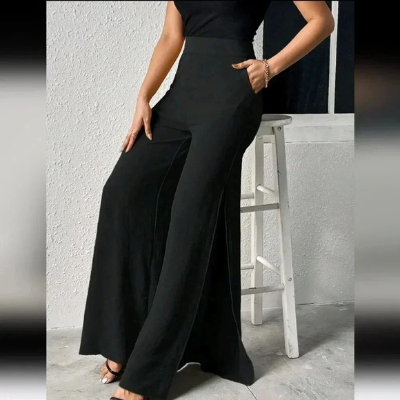 Split Thigh Wide Leg Pants - Picture 2 of 6